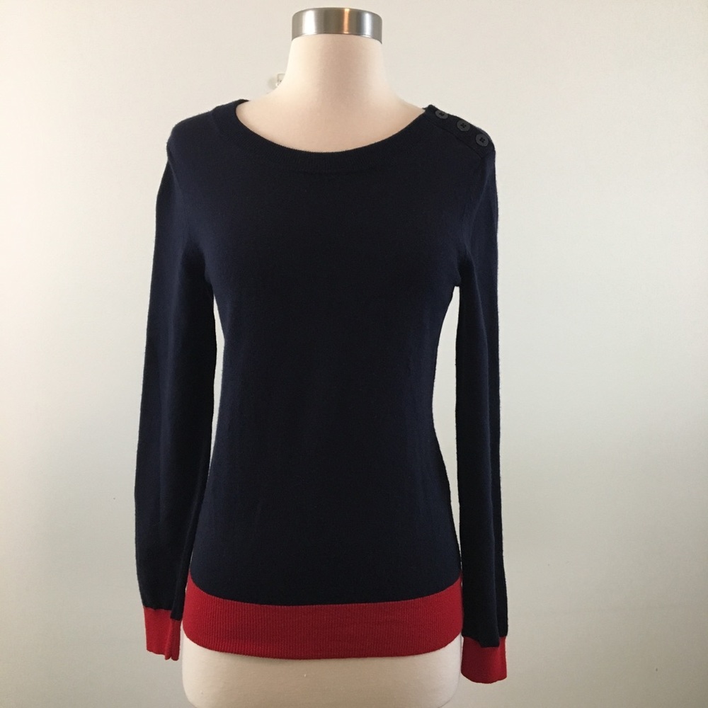 Banana Republic Color Block Merino Wool Sweater
